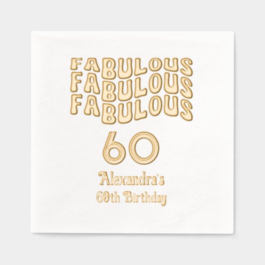 Retro Fabulous 60e of een leeftijd verjaardagsfees Folie Servetten (Voorkant)
