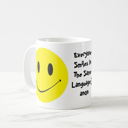 Retro  Face Happy Smile Mok Cup (Voorkant links)