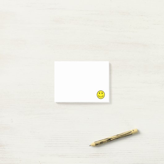 Retro Face Yellow Smile Post-it® notes (Op bureau)