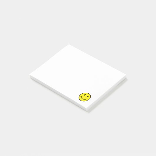 Retro Face Yellow Smile Post-it® notes (Schuin)