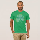 Retro Fade Irish Boston Flag Shamrock T-shirt (Voorkant volledig)