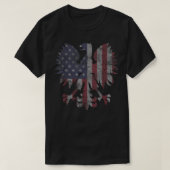 Retro Fade Poolse Mannen van het Amerikaanse Flag T-shirt (Design voorkant)