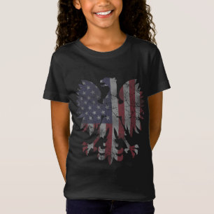 Retro Fade Poolse Mannen van het Amerikaanse Flag  T-shirt