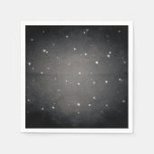 Retro  Faded Black en White Stars Party Servet (Voorkant)
