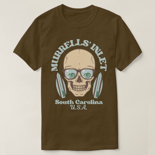 Retro Faded Skull Murrells Inlet South Carolina U T-shirt (Design voorkant)
