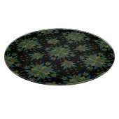 Retro Fairy Stars Zwart Glas Snijplank (Hoek)