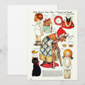 Retro Fairy Tale Halloween 🎃 papierdollars Bedankkaart (Voorkant / Achterkant)