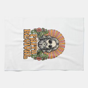 Retro Faith Revival Christelijke Gravure Vector Theedoek