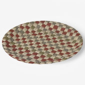 Retro Fall Colors Potholder Style Papieren Bordje (Gekanteld)