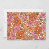 Retro Fall Floral Custom Co-ed Couples Shower Bedankkaart (Achterkant)