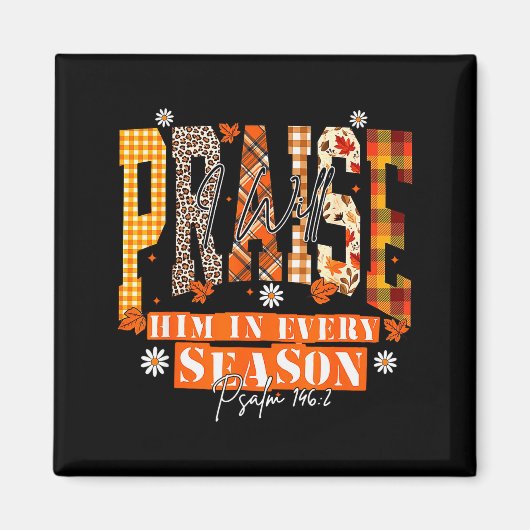 Retro Fall For Jesus He Never Leaves Autumn Christ Magneet (Voorkant)