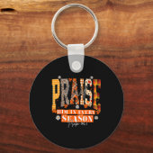 Retro Fall For Jesus He Never Leaves Autumn Christ Sleutelhanger (Voorkant)