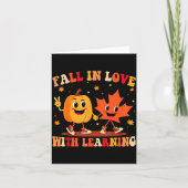 Retro Fall In Love With Learning Autumn Pumpkin Te Kaart (Voorkant)
