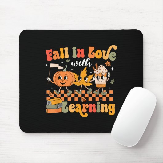 Retro Fall In Love With Learning Autumn Pumpkin Te Muismat (Met muis)