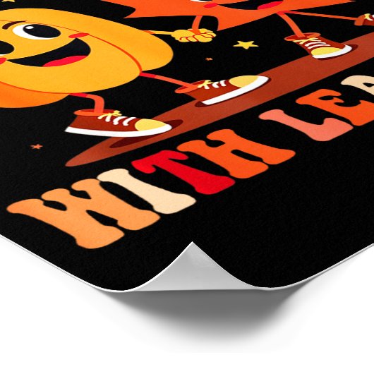 Retro Fall In Love With Learning Autumn Pumpkin Te Poster (Hoek)