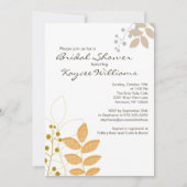 Retro Fall Leaves Autumn Bridal Shower Uitnodiging (Voorkant)