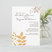 Retro Fall Leaves Autumn Bridal Shower Uitnodiging (Staand voorkant)