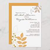Retro Fall Leaves Autumn Bridal Shower Uitnodiging (Voorkant / Achterkant)