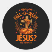 Retro Fall Religious Bible Matthew Are You Fall-o- Ronde Sticker (Voorkant)