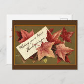 Retro Fallen Leaves Happy Thanksgiving Greet Feestdagenkaart (Voorkant / Achterkant)