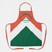 Retro Familie Cabin Gepersonaliseerde Naam Rood Gr Schort (Voorkant)