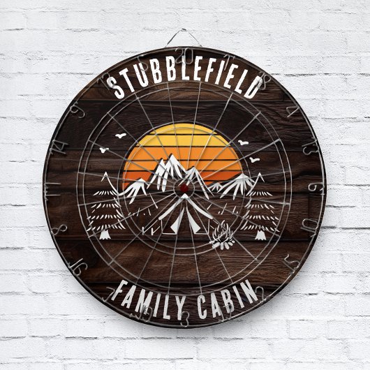 Retro Familie Cabinenaam Hout Look Custom Dartbord