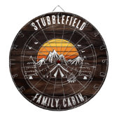 Retro Familie Cabinenaam Hout Look Custom Dartbord (Voorkant)