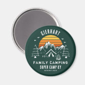 Retro Familie Camping Custom Keepsake Magneet (Voorkant / Achterkant)