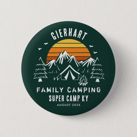 Retro Familie Camping Vakantie Custom Ronde Button 5,7 Cm (Voorkant)