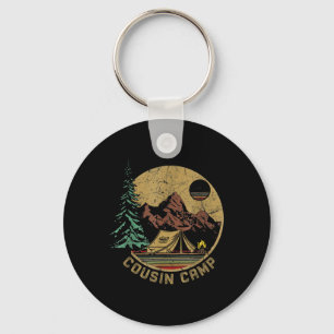 Retro familie camping zomer vakantie bemanning nee sleutelhanger