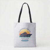Retro familie cruise reis aangepaste bijpassende v tote bag (Voorkant)