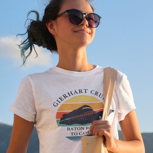 Retro Familie Cruise Reis Aangepaste Vakantie T-shirt