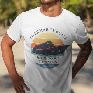 Retro familie cruise reis gepersonaliseerde matchi t-shirt