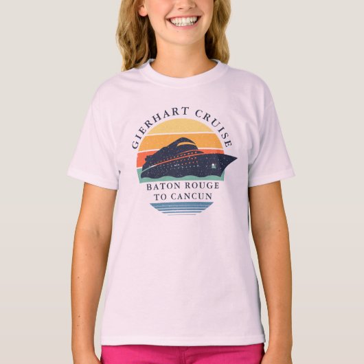 Retro Familie Cruise Reis Matching Vakantie T-shirt (Voorkant)