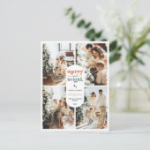 Retro Familie Foto Kerst Feestdagenkaart (Staand voorkant)