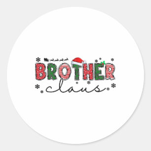 Retro Familie Kerstfeest Schattigee Broer Claus Xm Ronde Sticker