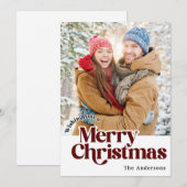 Retro Familie Kerstkaart (Voorkant / Achterkant)