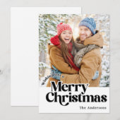 Retro Familie Kerstkaart (Voorkant / Achterkant)