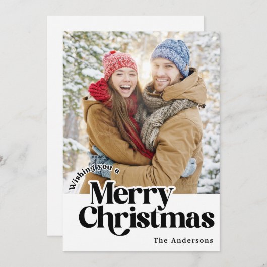 Retro Familie Kerstkaart (Voorkant / Achterkant)