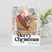 Retro Familie Kerstkaart (Staand voorkant)