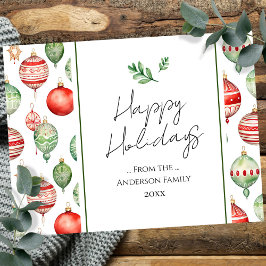 Retro Familie Kerstmis Groeten Briefkaart