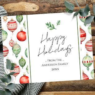 Retro Familie Kerstmis Groeten Briefkaart