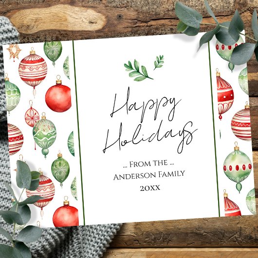 Retro Familie Kerstmis Groeten Briefkaart