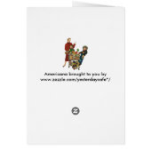 Retro familie, moeder en Kinder boodschappenwagent (Achterkant)