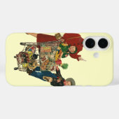 Retro familie, moeder en Kinder boodschappenwagent Case-Mate iPhone Case (Achterkant (horizontaal))