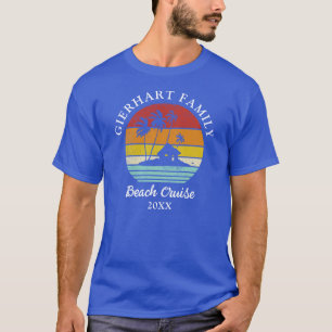 Retro familie reünie vakantie cruise naar het stra t-shirt