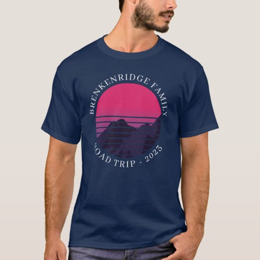 Retro Familie Road Trip Custom T-shirt (Voorkant)