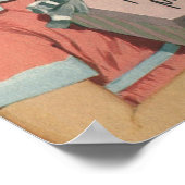 Retro familie serveert mam ontbijt op bed poster (Hoek)