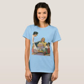 Retro familie serveert mama ontbijt op bed t-shirt (Voorkant volledig)