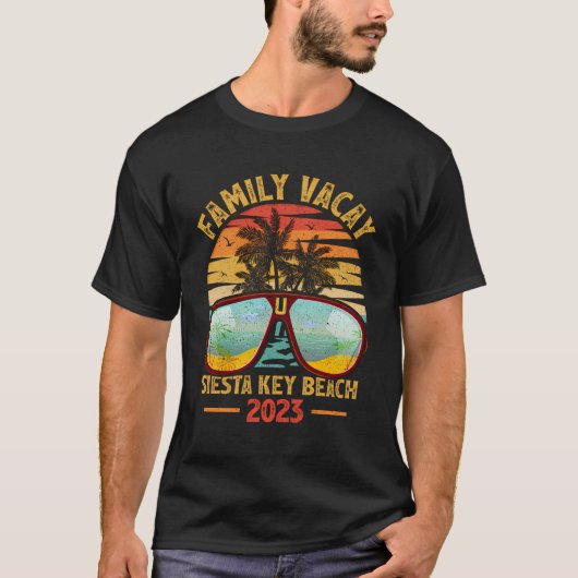  Retro Familie Vacay 2023 Florida Siesta Key T-shirt (Voorkant)